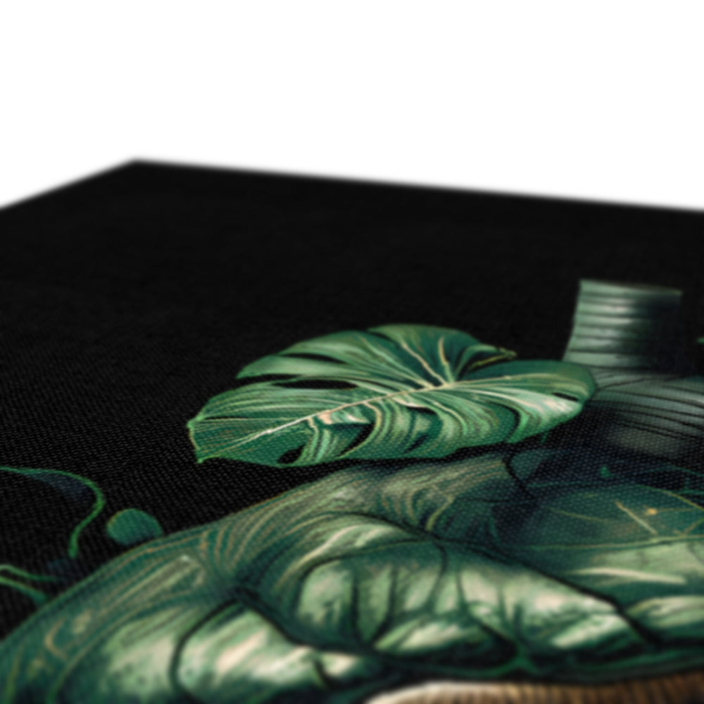 Anatomical Botanical Heart Black Canvas