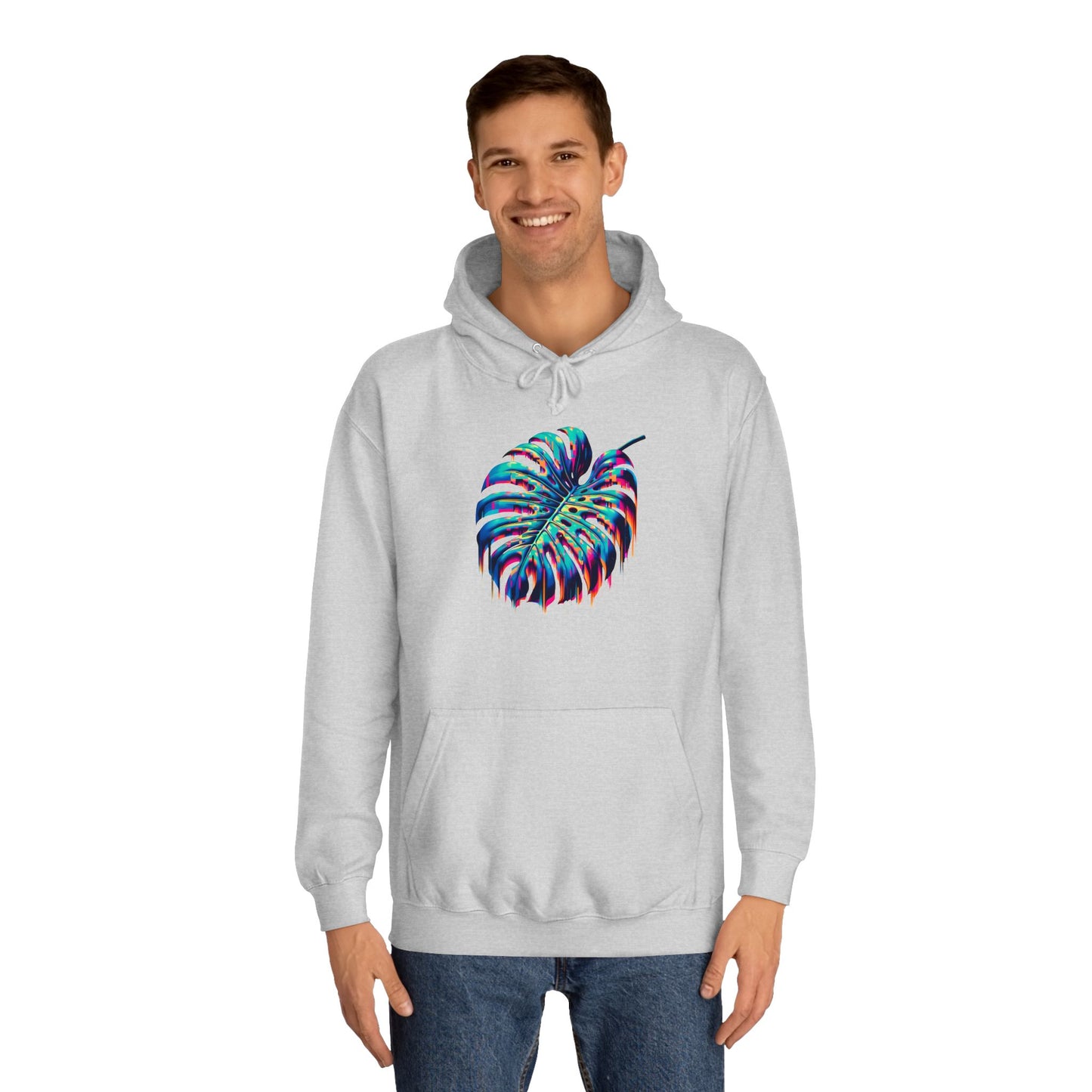 Drippy Glitch Monstera Hoodie – Stay Cozy, Stay Drippy